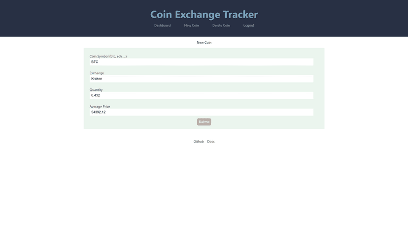 Exchange Tracker New Coin